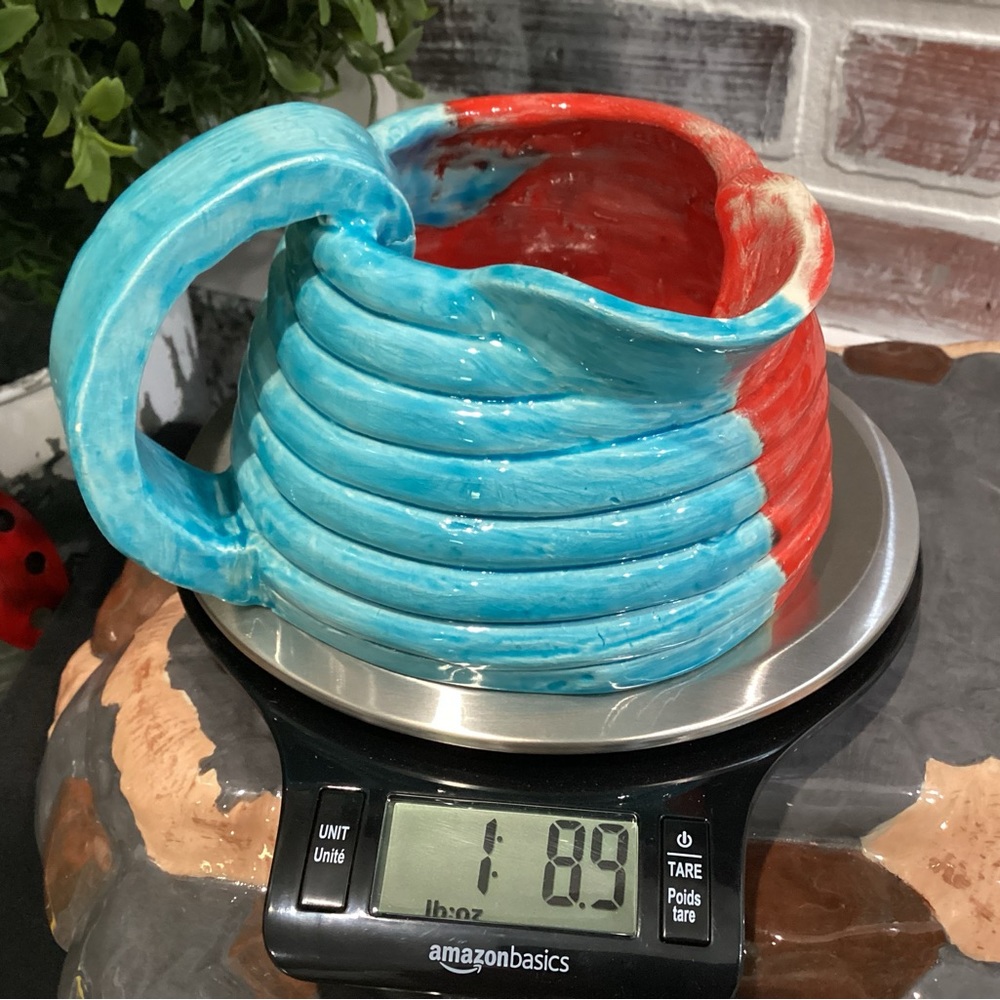 🔴 Beautiful Handcrafted Clay Pottery Pitcher Decor Art - Unique - Colorful - Picture 12 of 12